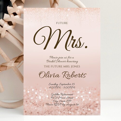 Glitter Bridal Shower Invitation DIY Printable Invitation Etsy