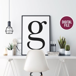 Letter G Wall Art Print, Letter G Decor Printable, Instant DOWNLOAD ...