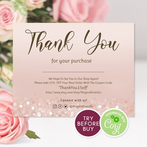 Tarjetas De Inserción De Gracias De Negocios, Gracias Por Su Pedido, Insertos Gracias, Inserto De Empaque, Tarjetas De Gracias Imprimibles, Negocios Online