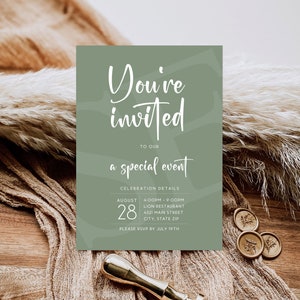 Printable You're Invited Invitation Template, Editable Special Event ...