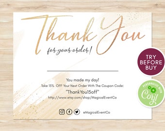 Printable Thank You Cards For Business Thank You For Your Purchase Cards Packaging Inserts Packaging Ideas Business Etsy Packaging Box Packaging Design
