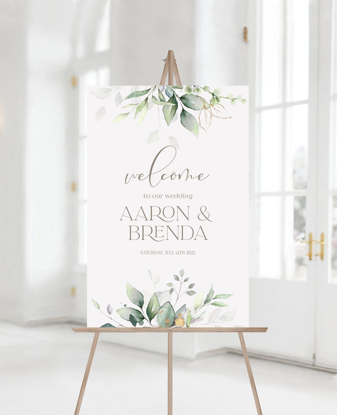 Printable Wedding Welcome Sign Greenery Welcome Sign - Etsy