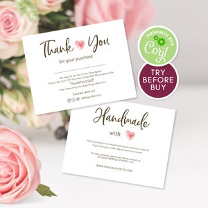 Business Thank You Insert Kaarten, Dank u voor uw bestelling, Inserts Thank You, Verpakking Insert, Afdrukbare Review Cards, Online Etsy Business