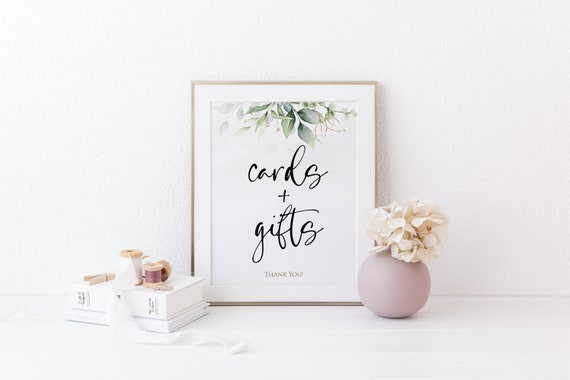 Greenery Cards and Gifts Sign Printable Modern Minimalist | Etsy