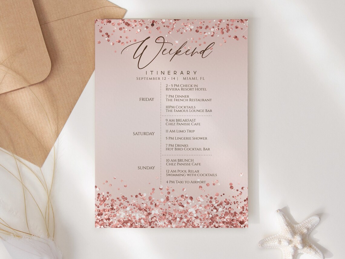 Printable Birthday Itinerary Template Editable Birthday Etsy