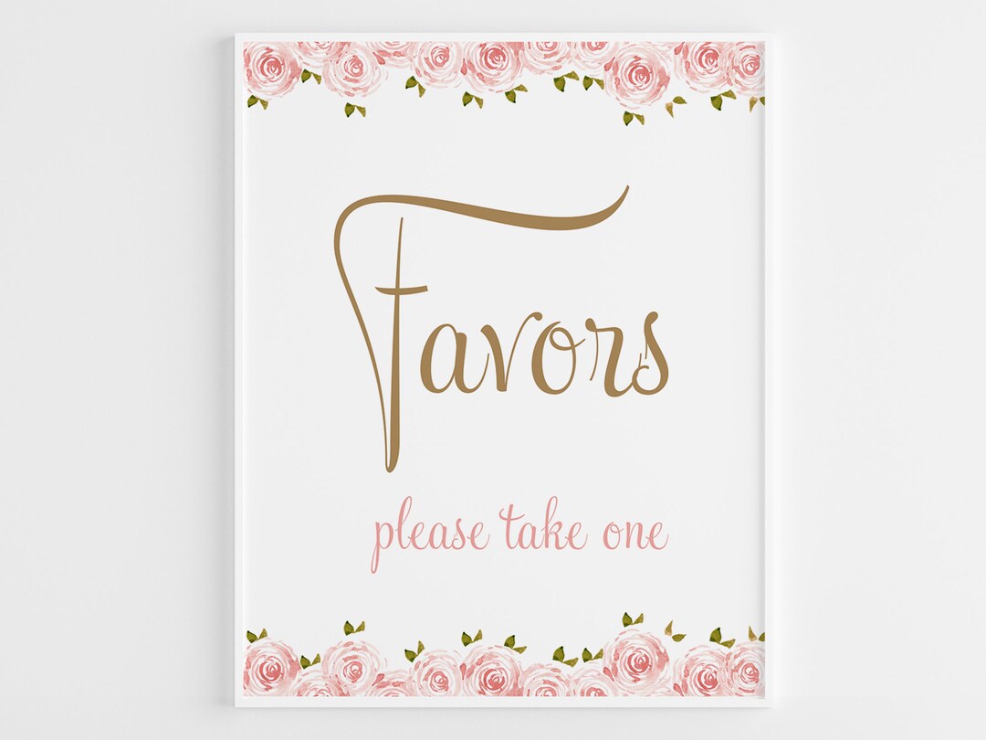 Favors Table Sign, Printable Wedding Favors Sign, Baby Shower Favor ...