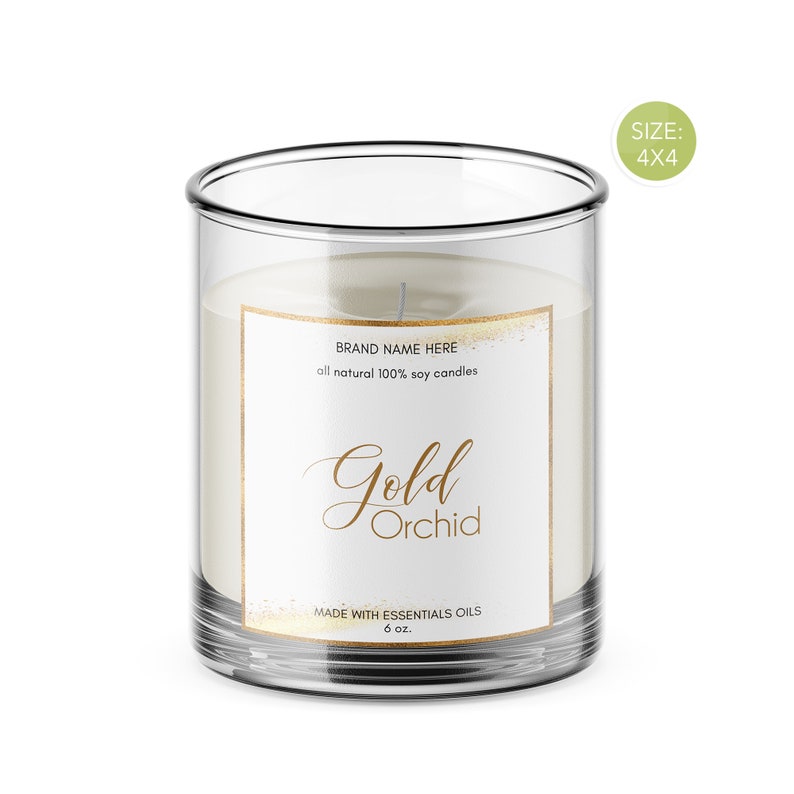 Candle Label Template Editable Gold Foil Label Product Etsy