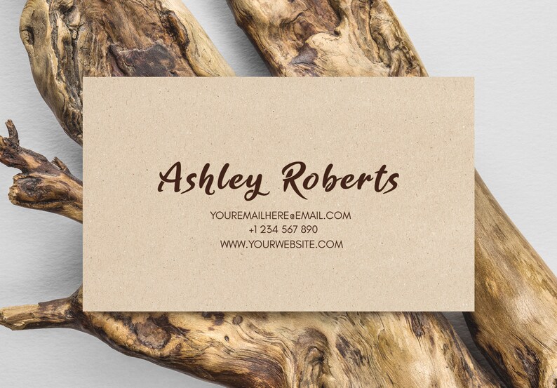 Editable Craft Business Card Printable Kraft Business Cards Etsy