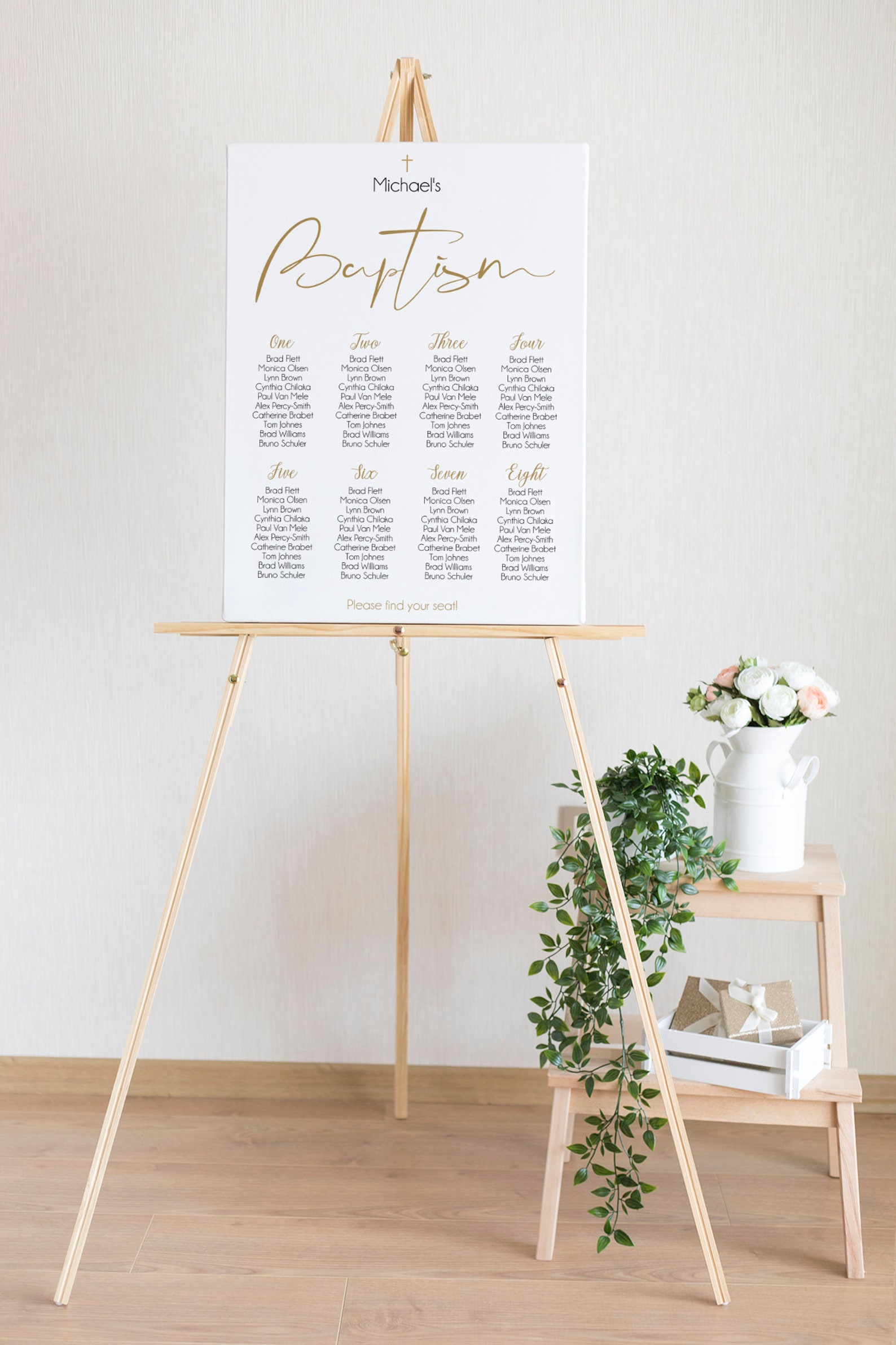 Printable Baptism Seating Chart Sign Template DIY Seating | Etsy