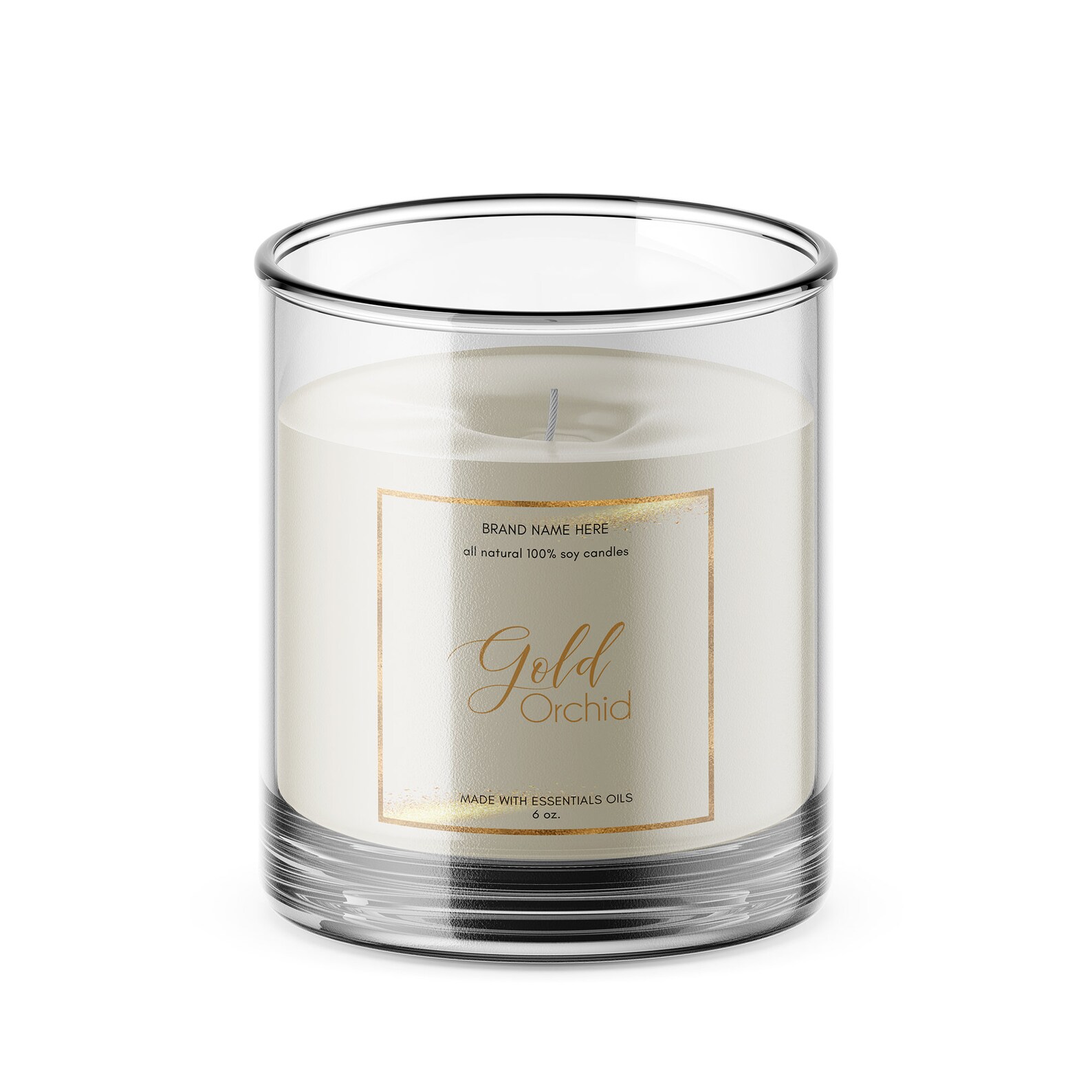 Candle Label Template Editable Gold Foil Label Product Etsy
