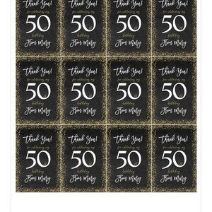 50th Birthday Tags, Favor Tags Printable, Thank You Tag, Personalized ...