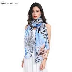 Blätter leichter dünner weicher Schal Blatt Schal Geschenk für sie Strand Sarong Frühling Wrap Schal Schal Schal Festival Schal Sommer Schal Natur HairWrap