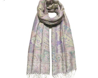 Light colors Pashmina Scarf gift idea shawl festival scarf scarves hippie scarf bohemian Tapestry Ethnic Paisley flowers Bridesmaids Gifts