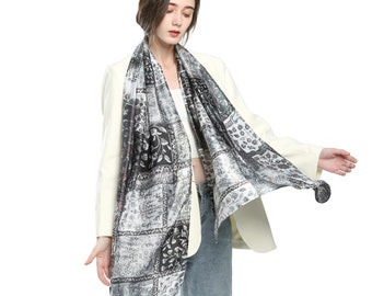 Large Exotic silky shawl,Oversized scarf,festival scarf,Colorful scarf,Summer Scarf,Silk feeling Scarf,Printed Scarf,Gift for Her,Loop Scarf