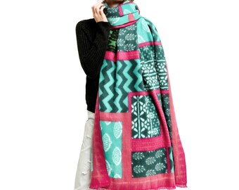 Cashmere shawl geometric stitching printing design winter thick warm women cashmere feeling Wrap Women’s Large Oversized Scarf Blanket Wrap