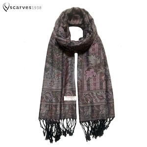 Gray Pashmina  Festival Scarf Wedding Pashmina Ladies Scarves Head Cover Natural tone scarf Shawl Bohemian Rave Scarf Wrap Bridesmaids Gifts
