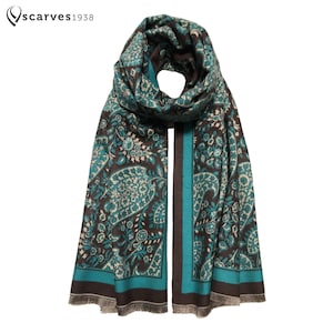 Black and green cashmere Scarf winter scarf Accessory Paisley cashmere scarf Soft Silky black unisex men women Gift Gold edition Scarves1938