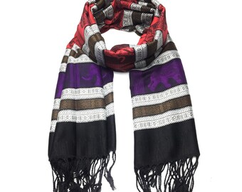 Pashmina Scarf,gift idea,shawl,festival scarf,elephant scarf,scarves,cashmere scarf,boho scarf,hippie scarf,bohemian scarf,worm scarf,unisex