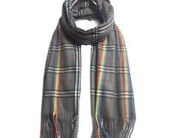 Gray Tartan scarf,Shawl and Wrap,scarf,scarves1938,gift for him,winter scarf,Plaid Scarf,Oversized Scarf,Blanket Scarf,designer winter scarf