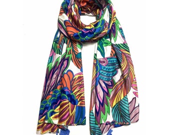 Large  feather scarf, shawl Scarf,oversized scarf,festival scarf,rainbow scarf,festival style,bohoscarf,hippie scarf,bohemian,maxi scarf