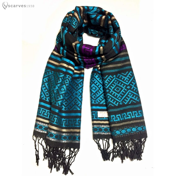 Pashmina Scarf,gift idea,shawl,festival scarf,dark blue,scarves,tribal scarf,ethnic,hippie scarf,bohemian scarf,scarves1938,unisexscarf,warm