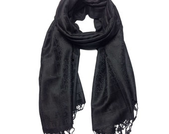 Châle pashmina, écharpe éléphant, pashmina rave, écharpe de festival, écharpe noire, foulards, écharpe tribale, bohème, hippie, bohème, turban, pashmina en vrac