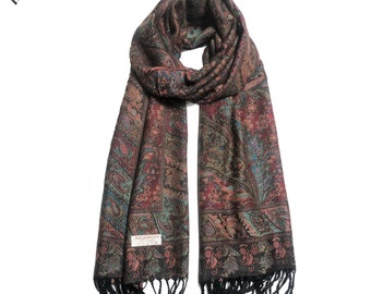 Echarpe pashmina colorée, idée cadeau châle, écharpe de festival, écharpes, écharpe hippie, bohème, tapisserie, fleurs cachemire ethniques, cadeaux pour demoiselles d'honneur, châle