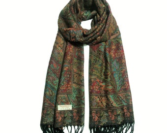 Kleurrijke Pashmina sjaal cadeau idee sjaal festival sjaal sjaals hippie sjaal boho Tapestry etnische Paisley bloemen bruidsmeisjes geschenken sjaal