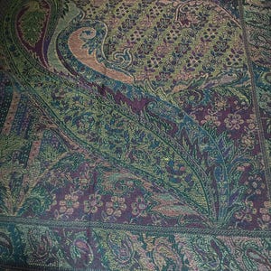 Green/Deep Aubergine pashmina Scarf gift idea shawl festival scarf green woman scarf scarves1938 Rave scarf hippie scarf bohemian scarf warm image 7