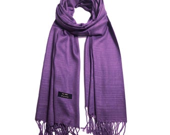 Handwoven Purple Raw Thai Silk Scarf: Elegant Unisex Foulard