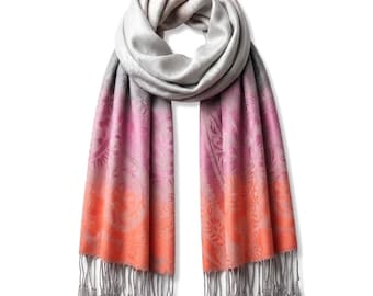 Colorful Pashmina Scarf | Paisley Print Bohemian Shawl | Festival Style Wrap | Hippie Floral Accessory for Her | Handmade Gift