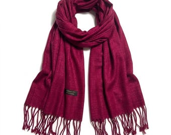 Handmade Burgundy Raw Thai Silk Scarf: Soft Touch Spring Accessory