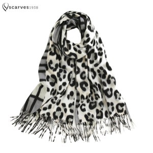 Long Soft Warm print leopard print scarf Wraps Tassel Shawl Long Stole Leopard scarf Mothers Day Gift Ladies Shawl Scarf Cashmere felling