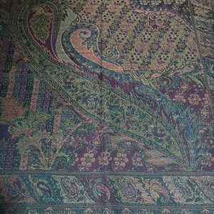 Green/Deep Aubergine pashmina Scarf gift idea shawl festival scarf green woman scarf scarves1938 Rave scarf hippie scarf bohemian scarf warm image 3