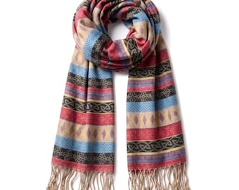 Tribal colorful scarf shawl & wrap Festival scarf Striped bohemian turban ethnic scarf gift idea Eco scarf Neckwear Summer Accessories woman