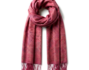 Red/orange/hot pink scarf | Pashmina Shawl Wrap Fuchsia Scarf | Bridesmaids Gift | festival Wedding Shawl | Scarves1938 | Woman scarf