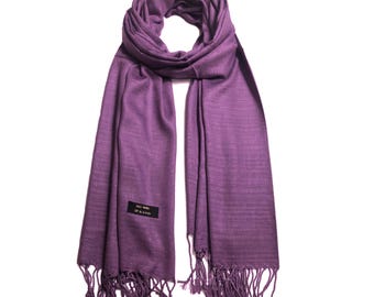 Purple Raw Thai silk Scarf Gift for her woman&#39;s scarf spring scarf unisex Spring scarf Foulard elegant Handmade scarf scarves handwoven silk