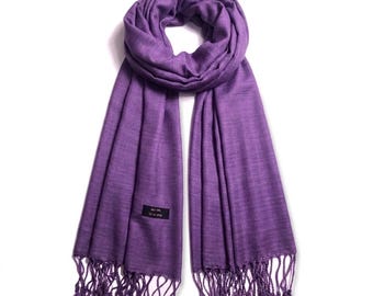 Handwoven Purple Raw Thai Silk Scarf: Elegant Unisex Foulard