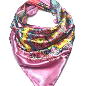 Satin scarf,square scarf,Wrap,silk,accessories,silky scarf,scarves1938,Square bandana,satin scarf,foulard,neckerchief,HairWraps,head scarf, image 7