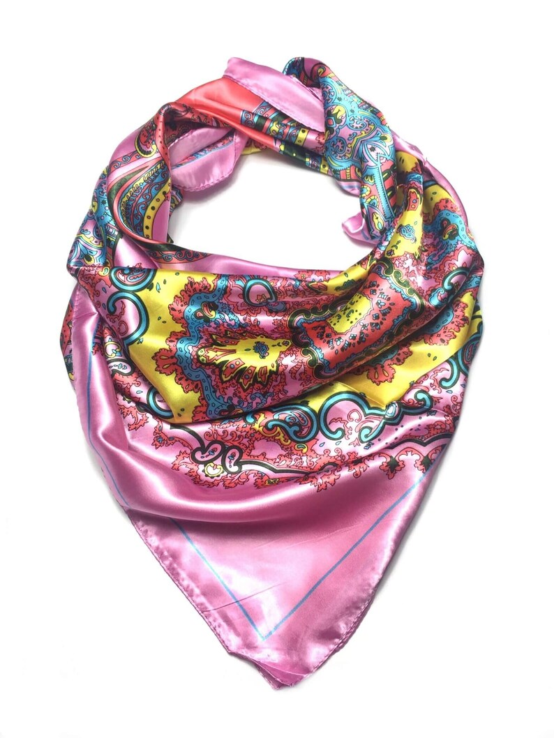 Satin scarf,square scarf,Wrap,silk,accessories,silky scarf,scarves1938,Square bandana,satin scarf,foulard,neckerchief,HairWraps,head scarf, image 7