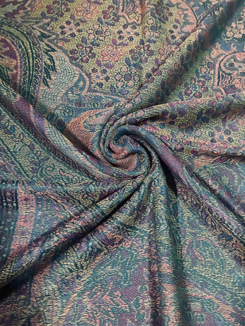 Green/Deep Aubergine pashmina Scarf gift idea shawl festival scarf green woman scarf scarves1938 Rave scarf hippie scarf bohemian scarf warm image 9