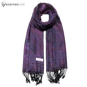 Purple Pashmina Scarf shawl festival scarf paisley pashmina hippie bohemian scarf wedding Rave Scarf Ladies Shawl Festival Scarf Women Wrap