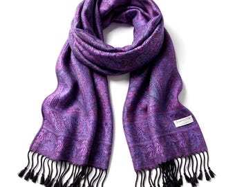Purple Pashmina Scarf shawl festival scarf paisley pashmina hippie bohemian scarf wedding Rave Scarf Ladies Shawl Festival Scarf Women Wrap