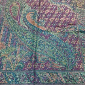 Green/Deep Aubergine pashmina Scarf gift idea shawl festival scarf green woman scarf scarves1938 Rave scarf hippie scarf bohemian scarf warm image 8