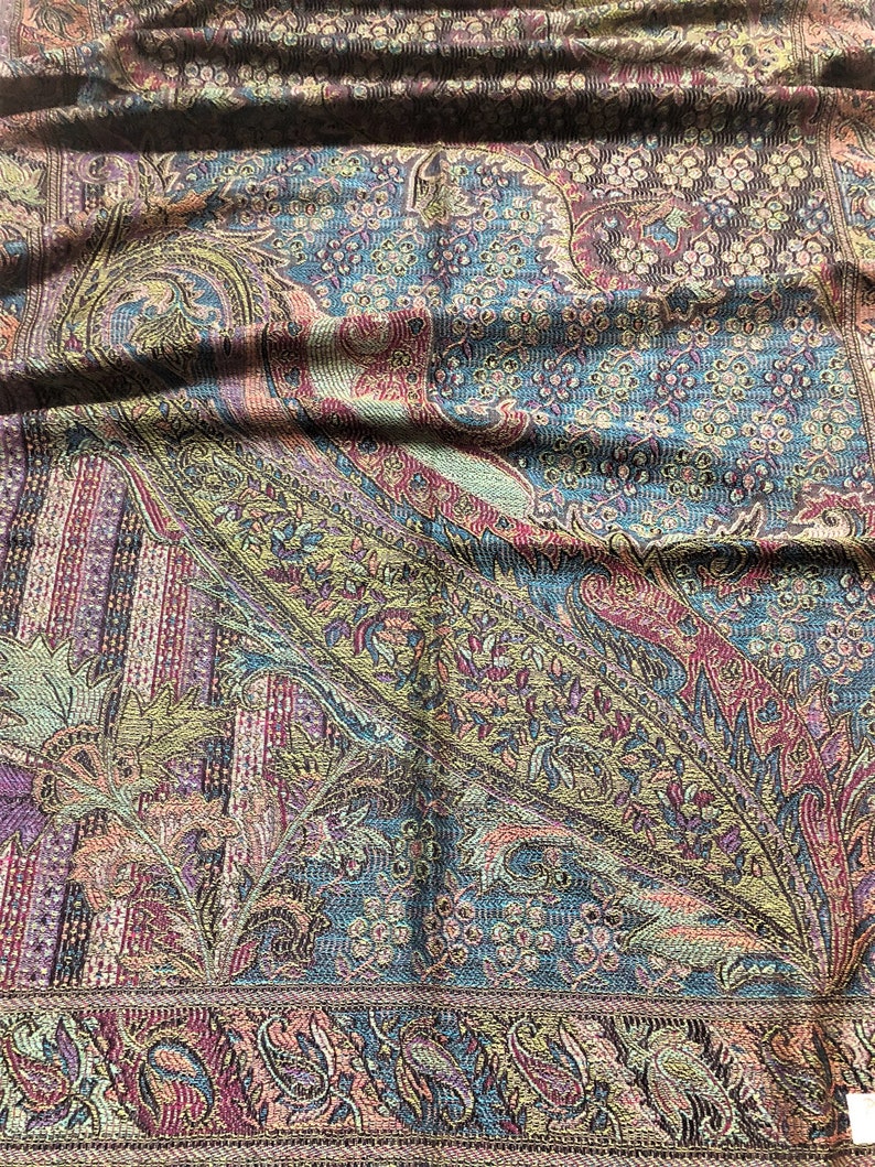 Natürlicher Pashmina Schal Geschenkidee Schal Festival Schal Schals Hippie Schal Boho Wandteppich Ethno Paisley Blumen Brautjungfern Geschenke Schal Bild 8