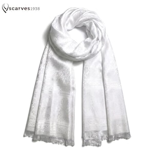 White Silk Scarf - Etsy