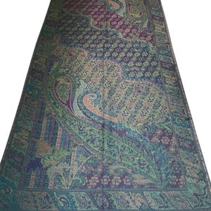 Green/Deep Aubergine pashmina Scarf gift idea shawl festival scarf green woman scarf scarves1938 Rave scarf hippie scarf bohemian scarf warm image 2