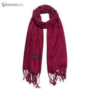 Handmade Burgundy Raw Thai Silk Scarf: Soft Touch Spring Accessory