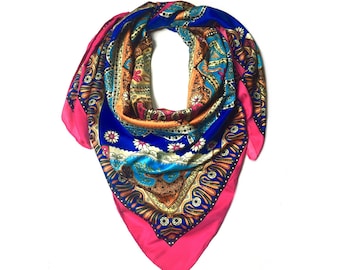 Square Satin scarf,headscarf,accessories,silky scarf,Square bandana,satin scarf,foulard,neckerchief,Hair Wraps,head scarf,kerchief scarf