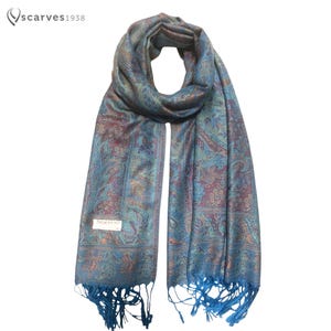 Blue/turquoise/red woman scarf Pashmina Scarf gift idea festival scarf head wraps boho hippie bohemian turban pashmina  Scarves1938 Shawl